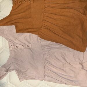Stylish Women's Sleeveless Tops - Brown and Pink